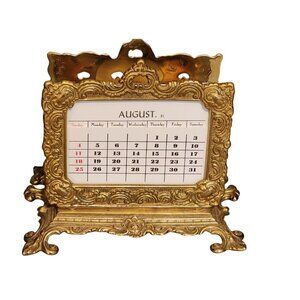 Vintage Brass Virginia Metal Crafters Ornate VICTORIAN Desk Letter Holder